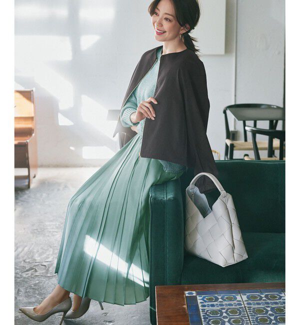 23区「【洗える】リネンレーヨンストレッチ ブルゾン」|ブルゾン・スタジャン|