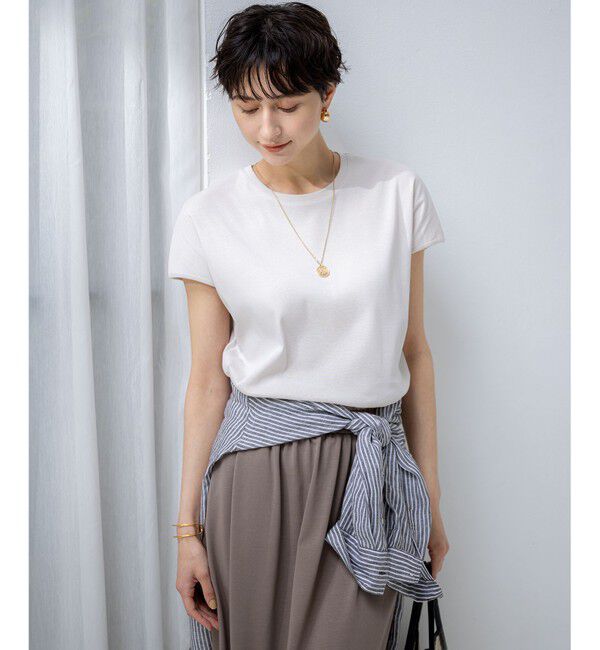 23区「【汗じみ防止/速乾性】フレンチスリーブ  IT Tシャツ」|Tシャツ・カットソー|