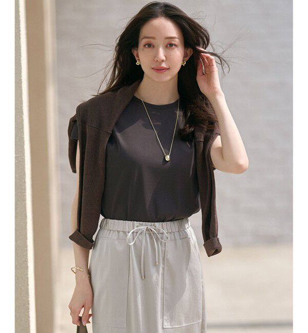 23区「【汗じみ防止/速乾性】フレンチスリーブ  IT Tシャツ」|Tシャツ・カットソー|