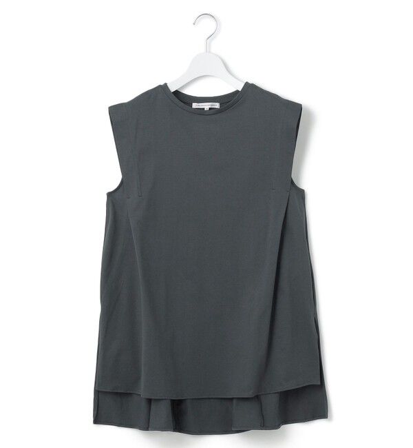 23区「【洗える】コンパクトヤーン フレアデザイン ノースリーブ カットソー」|Tシャツ・カットソー|グレー系