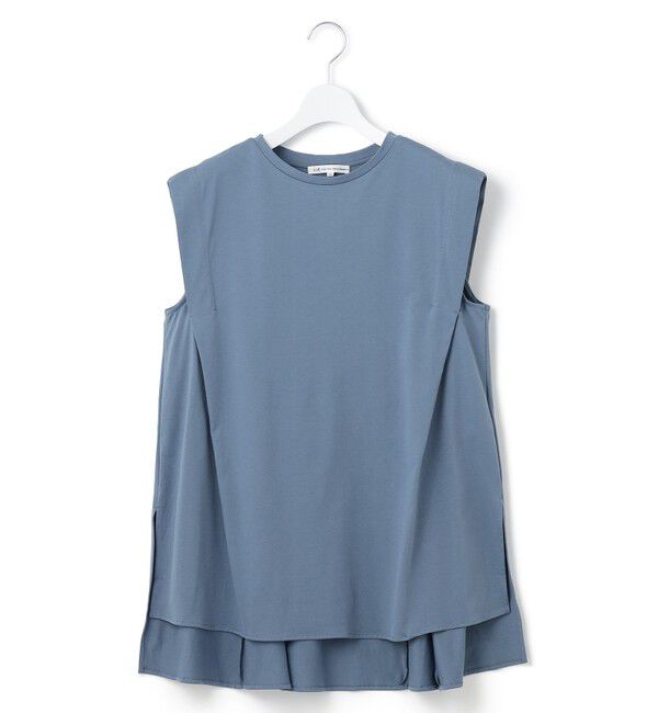 23区「【洗える】コンパクトヤーン フレアデザイン ノースリーブ カットソー」|Tシャツ・カットソー|