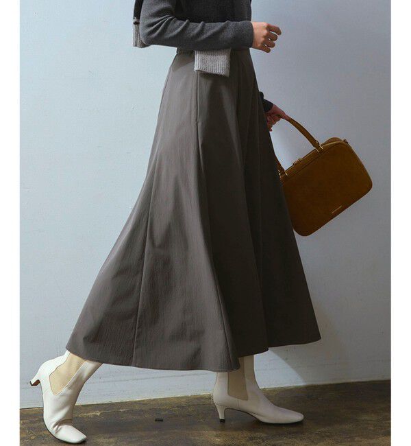 23区「【洗える】ストレッチタイプライター フレア スカート」|スカート|グレー系