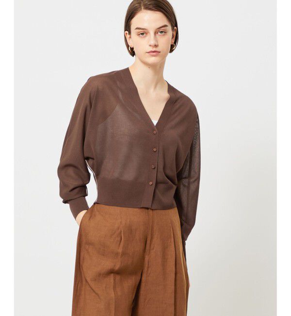 BEIGE,「【洗える】MOISE / 2WAYドルマンカーディガン」|カーディガン|Brown &times; White