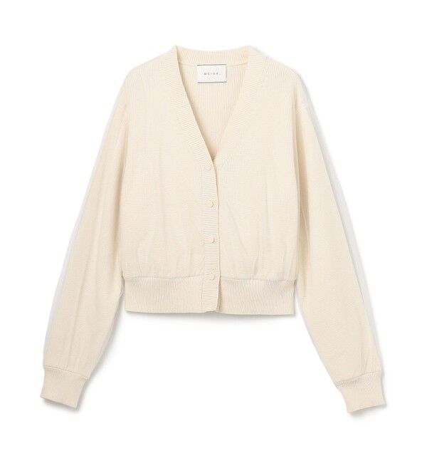 BEIGE,「【洗える・GISELe 4月号掲載】MYRTLE / チュールレイヤードカーディガン」|カーディガン|