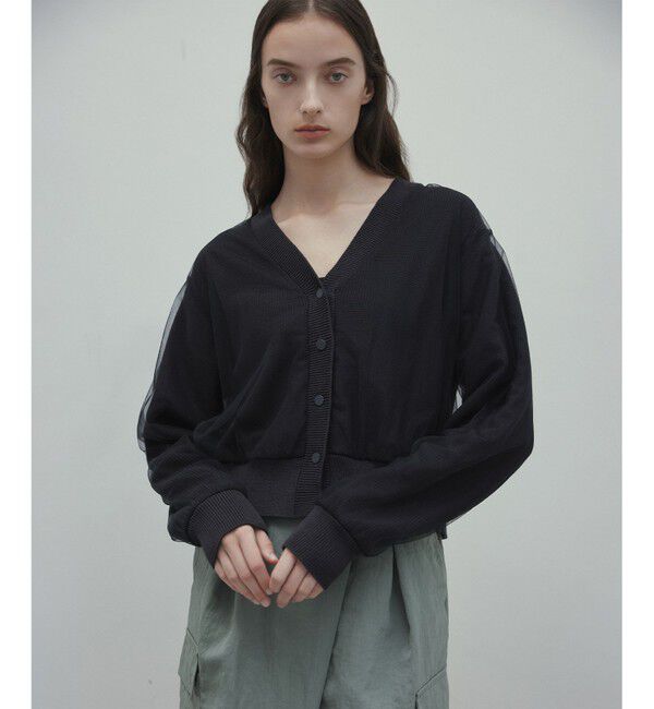 BEIGE,「【洗える・GISELe 4月号掲載】MYRTLE / チュールレイヤードカーディガン」|カーディガン|Slate