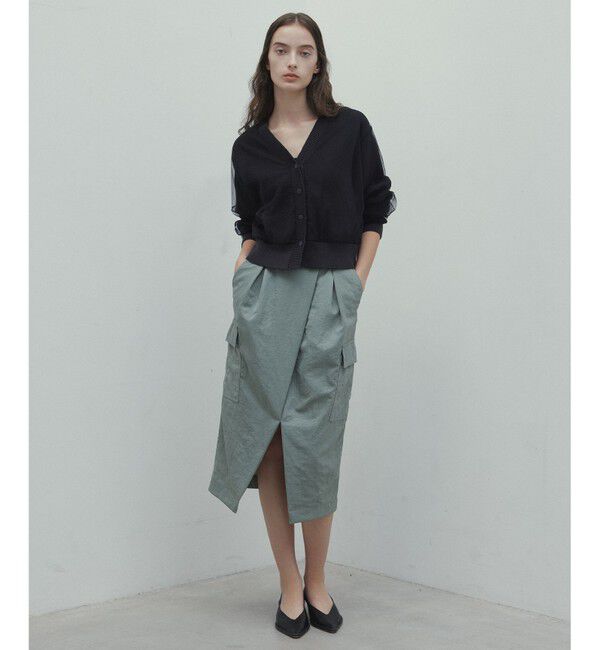 BEIGE,「【洗える・GISELe 4月号掲載】MYRTLE / チュールレイヤードカーディガン」|カーディガン|