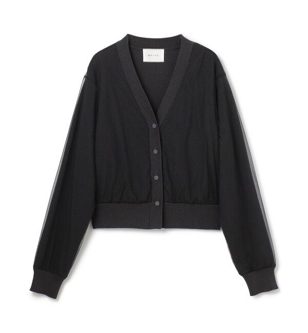 BEIGE,「【洗える・GISELe 4月号掲載】MYRTLE / チュールレイヤードカーディガン」|カーディガン|