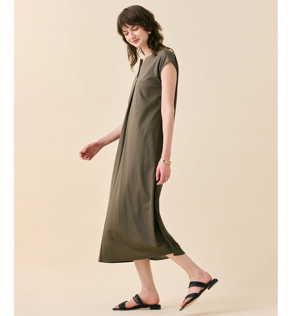 BEIGE,「【WEB限定・洗える】MELISSA / バックシフォンスキッパーロングワンピース」|ワンピース|