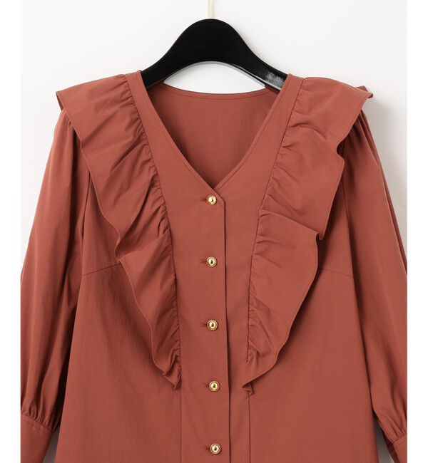  「フレア切替Vネックブラウス」|シャツ・ブラウス|