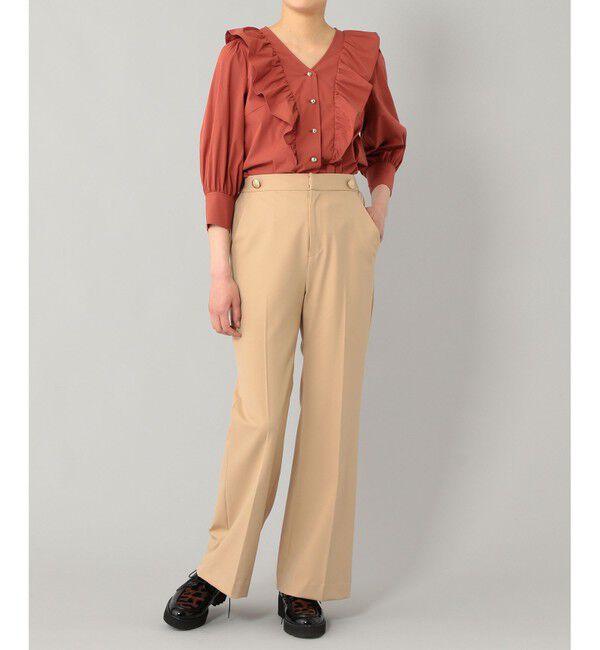  「フレア切替Vネックブラウス」|シャツ・ブラウス|