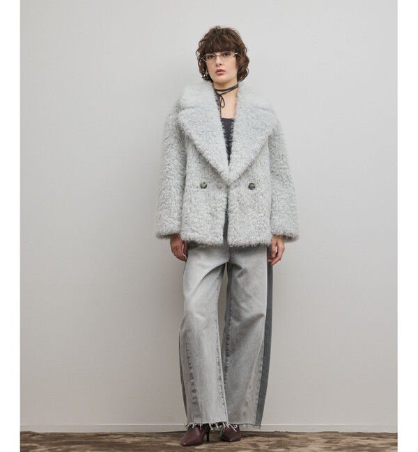 GRACE CONTINENTAL「フェイクファーPコート」|ピーコート|