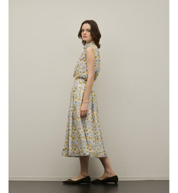 GRACE CONTINENTAL「シアーフラワープリントジャガードフレアスカート」|スカート|