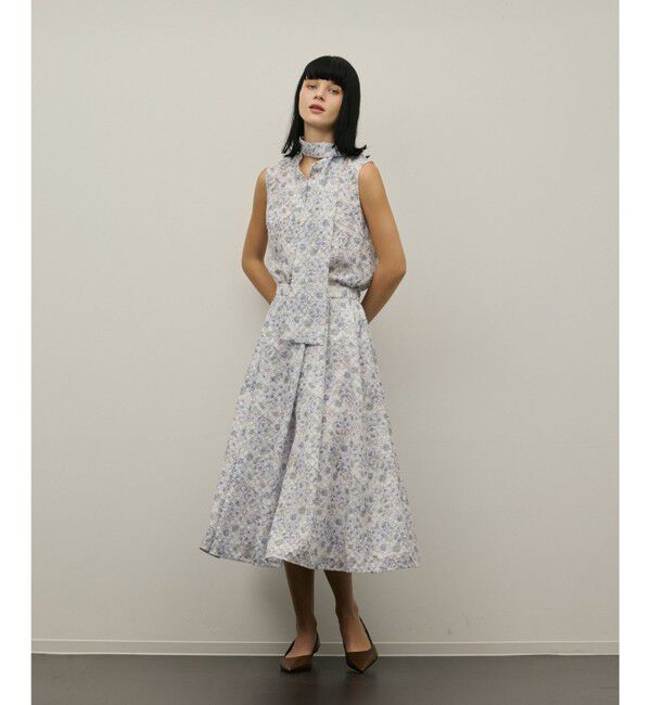 GRACE CONTINENTAL「シアーフラワープリントジャガードフレアスカート」|スカート|