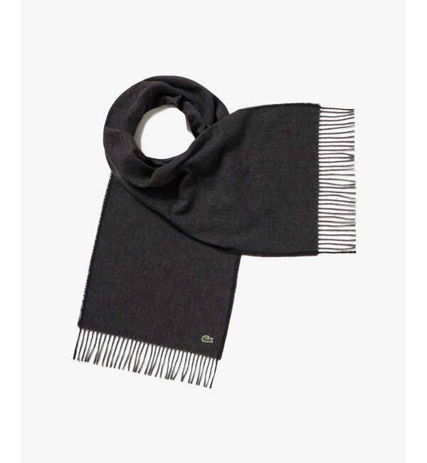 LACOSTE「サスティナブルヘリンボーンマフラー」|マフラー|ブラック
