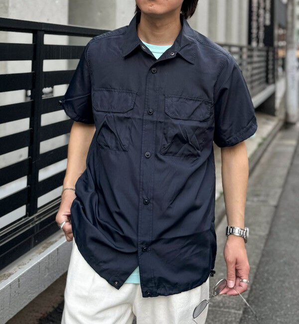 NOLLEY'S goodman「【TAION/タイオン】ノンダウン ミリタリー アジャスト半袖シャツ 25SS」|シャツ・ブラウス|ダークネイビー