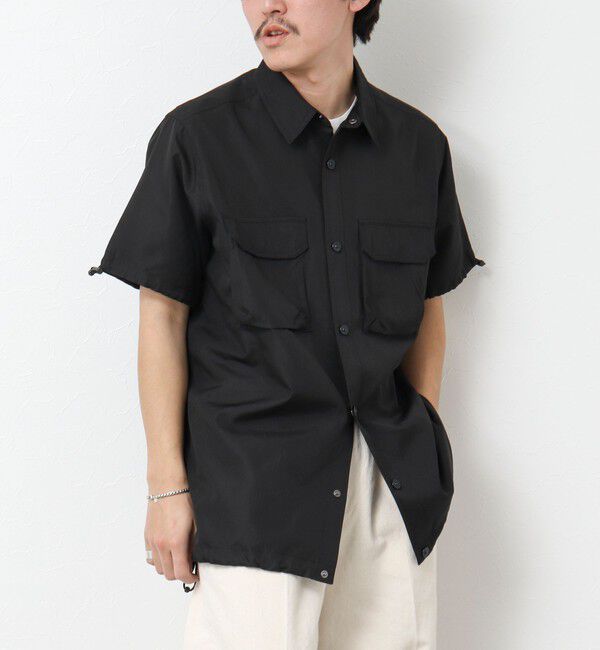 NOLLEY'S goodman「【TAION/タイオン】ノンダウン ミリタリー アジャスト半袖シャツ 25SS」|シャツ・ブラウス|ブラック