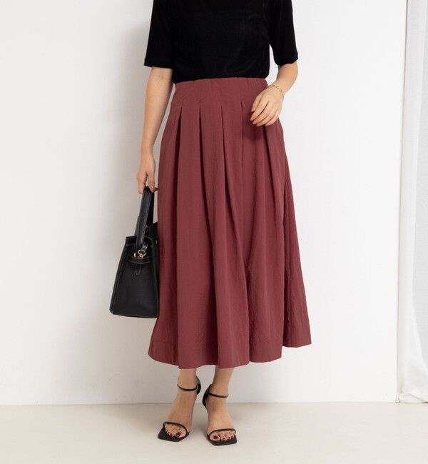 NOLLEY'S「ウォッシャブルバルキータフタタックスカート」|フレア|