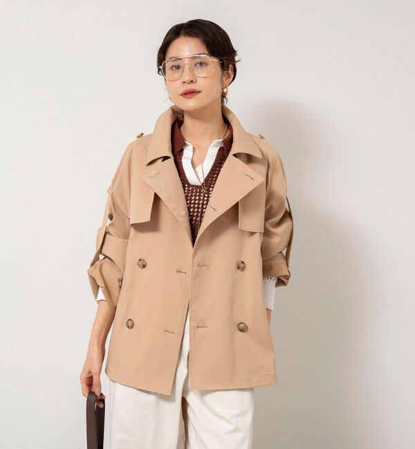 NOLLEY'S「NMPウォッシャブルショートトレンチコート」|ブルゾン・スタジャン|