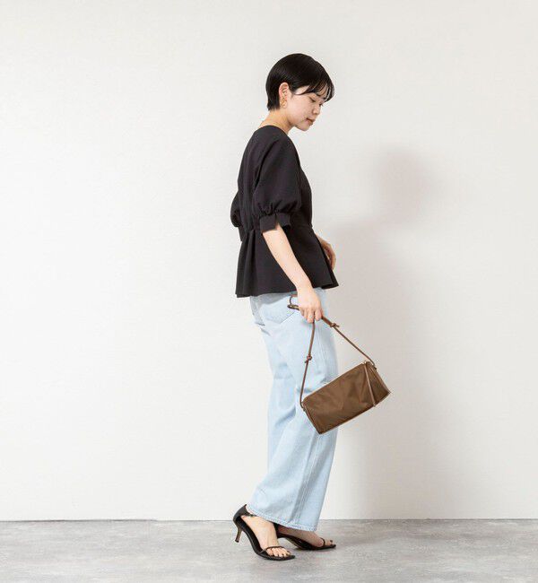 NOLLEY'S sophi「ウォッシャブルサッカーベルト付ペプラムブラウス」|シャツ・ブラウス|