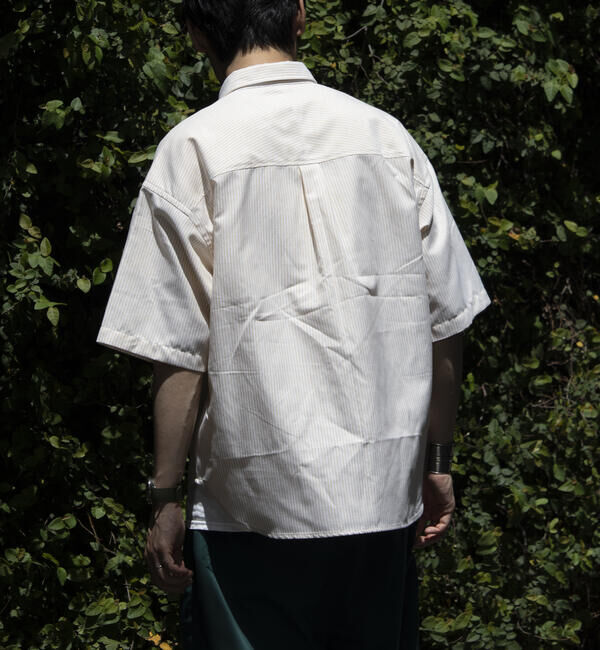 GLOSTER「【GLOSTER/グロスター】オーバーサイズ オックスボタンダウン ストライプシャツ 半袖」|シャツ・ブラウス|