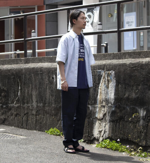 GLOSTER「【GLOSTER/グロスター】オーバーサイズ オックスボタンダウン ストライプシャツ 半袖」|シャツ・ブラウス|