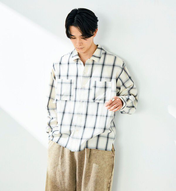 GLOSTER「【奥行きのある色合い】オンブレチェック ロングスリーブシャツ」|シャツ・ブラウス|