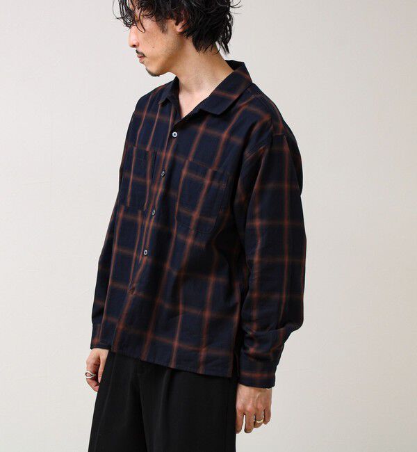 GLOSTER「【奥行きのある色合い】オンブレチェック ロングスリーブシャツ」|シャツ・ブラウス|