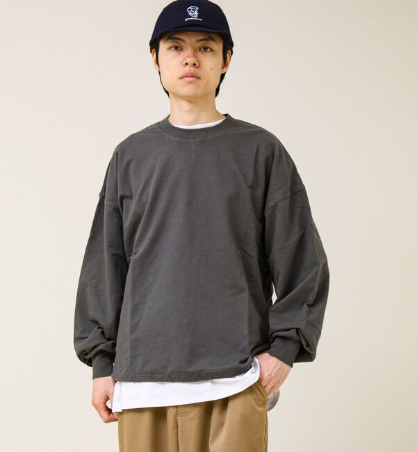 GLOSTER「【無地/リアルツリーカモ】ミニ裏毛 裾ドロストスウェット」|スウェット・ジャージ|チャコールグレー