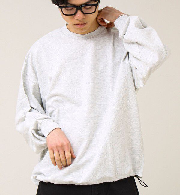 GLOSTER「【無地/リアルツリーカモ】ミニ裏毛 裾ドロストスウェット」|スウェット・ジャージ|ライトグレー