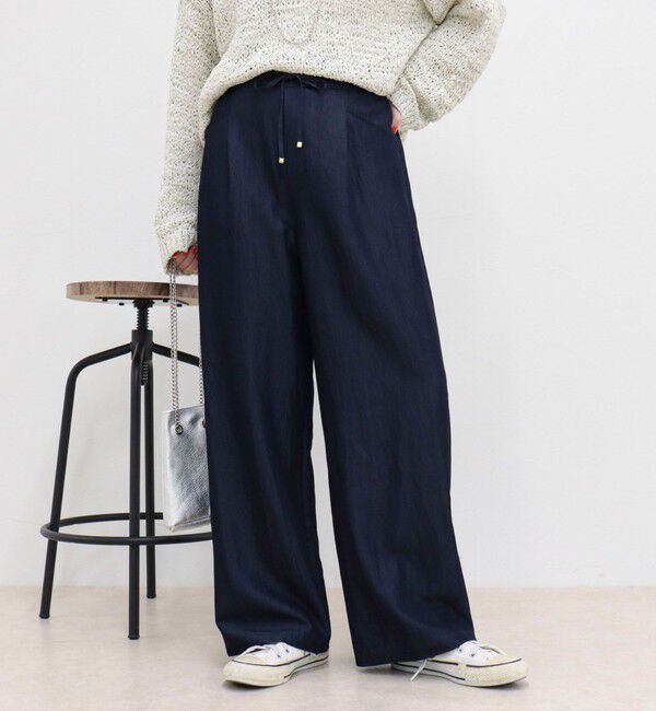 fredy emue「【低身長サイズ34有り】ライトシャンブレーデニムイージーパンツ」|チノ|