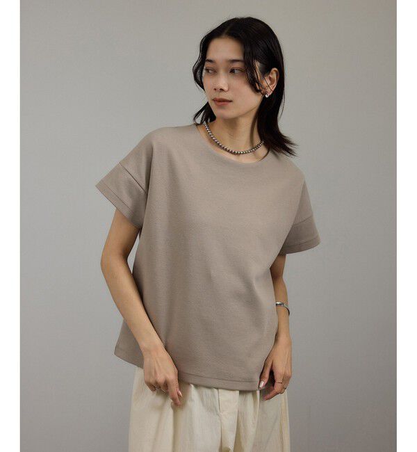 SALON adam et rope'「【WEB限定】フレンチスリーブポンチTシャツ［太ボーダー/無地］」|Tシャツ・カットソー|