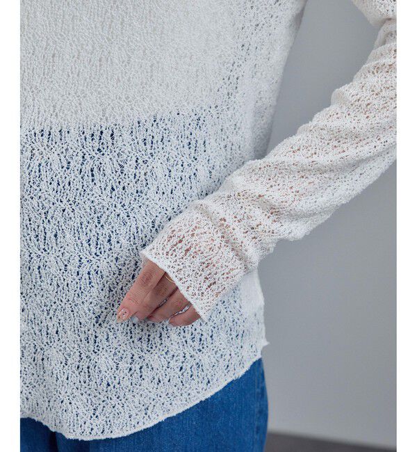 SALON adam et rope'「カーリーレースロングスリーブTシャツ」|Tシャツ・カットソー|