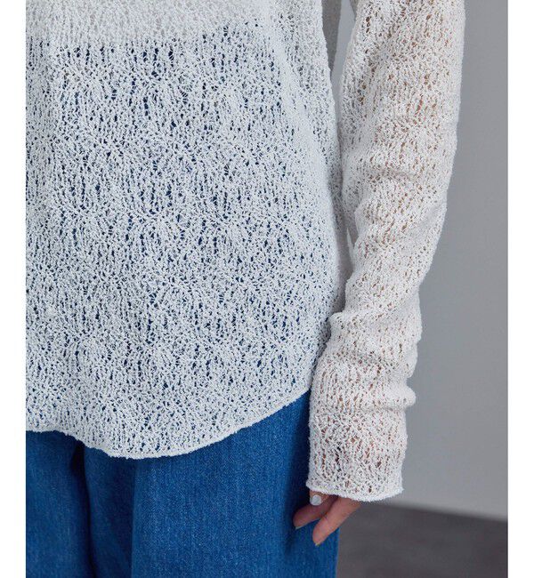 SALON adam et rope'「カーリーレースロングスリーブTシャツ」|Tシャツ・カットソー|