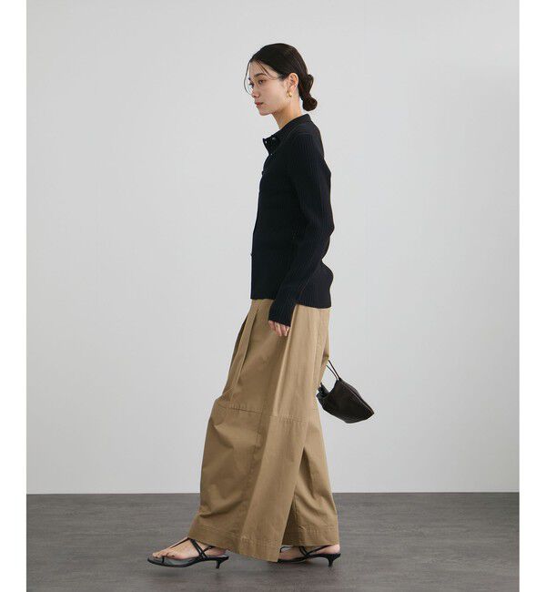 SALON adam et rope'「コットンシルクカシミアリブポロカーディガン」|カーディガン|