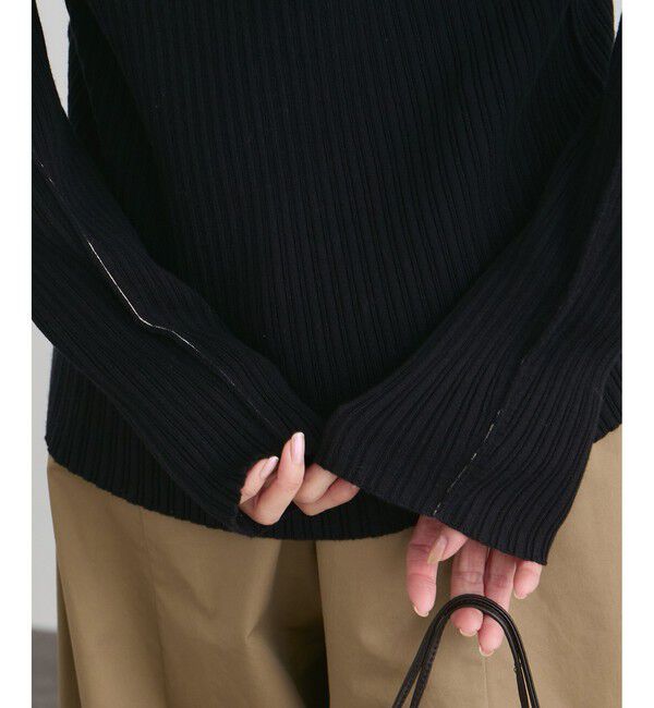 SALON adam et rope'「コットンシルクカシミアリブポロカーディガン」|カーディガン|