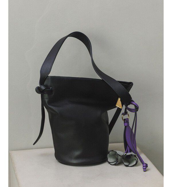 ROPE「【teau・牛革・マルチWAY】panier vine shoulder bag/持ち手長さ調整可能」|ハンドバッグ|ブラック(01)