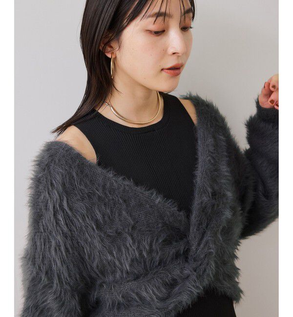 VIS「ねじりショートトップス付きロングニットワンピース/イージーケア」|ワンピース|