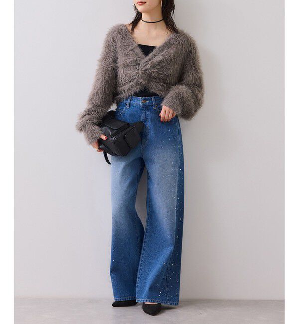 VIS「ねじりショートトップス付きロングニットワンピース/イージーケア」|ワンピース|