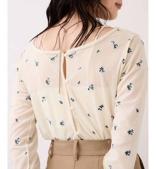 VIS「フロッキーチュール刺しゅうカーディガン/2WAY」|カーディガン|