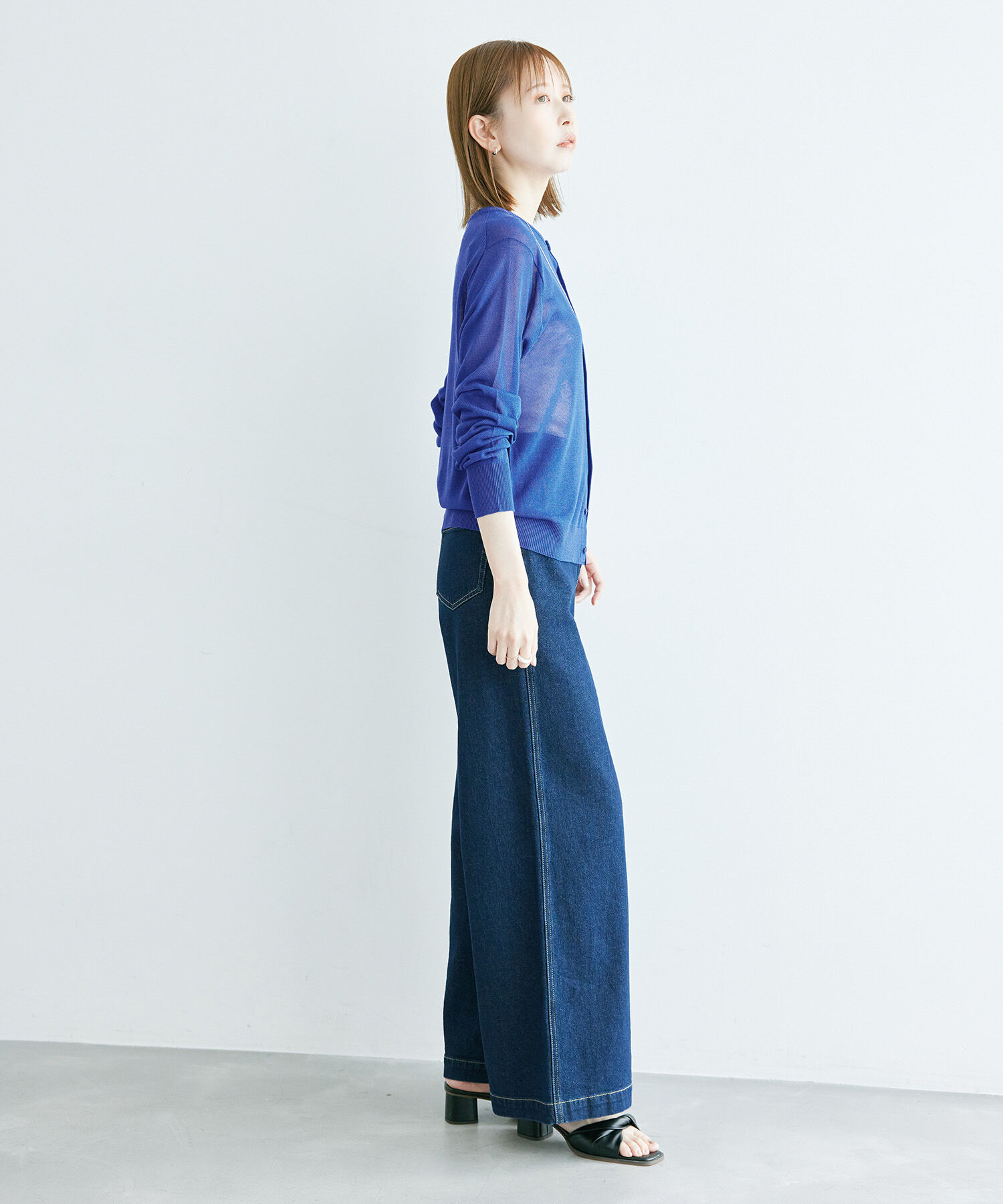 Rope&rsquo;Picnic「シアークルーカーディガン/UVケア・冷感・洗濯機OK」|カーディガン|