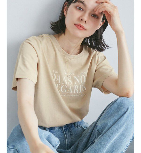 Rope&rsquo;Picnic「【UVカット・接触冷感・汗染み加工】フレンチロゴプリントTシャツ」|Tシャツ・カットソー|