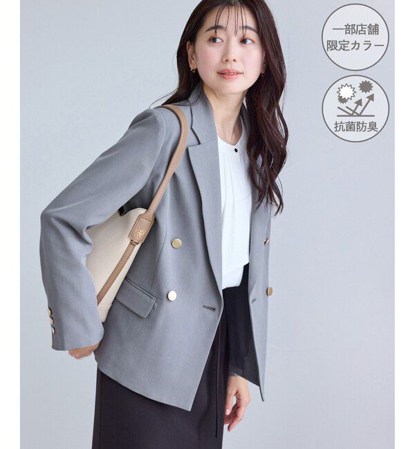 Rope&rsquo;Picnic「クリアツイル金ボタンジャケット/入卒式・セレモニー・セットアップ対応」|テーラードジャケット|グレー(07)