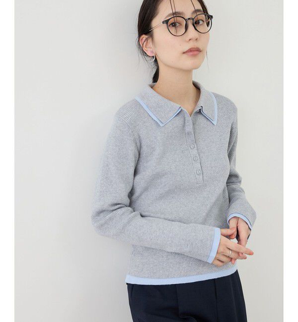 Rope&rsquo;Picnic「レイヤード風リブポロニット」|ニット・セーター|