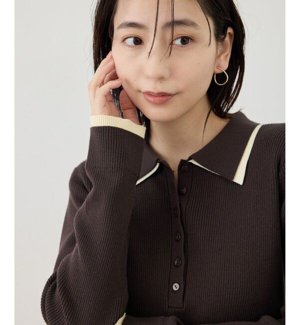 Rope&rsquo;Picnic「レイヤード風リブポロニット」|ニット・セーター|