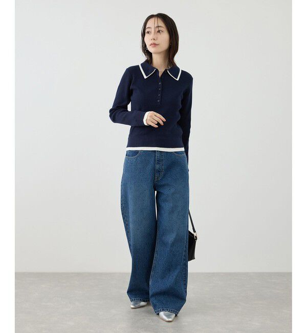 Rope&rsquo;Picnic「レイヤード風リブポロニット」|ニット・セーター|