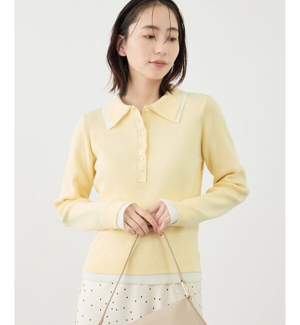 Rope&rsquo;Picnic「レイヤード風リブポロニット」|ニット・セーター|