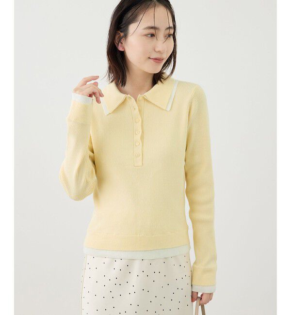 Rope&rsquo;Picnic「レイヤード風リブポロニット」|ニット・セーター|