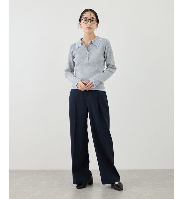 Rope&rsquo;Picnic「レイヤード風リブポロニット」|ニット・セーター|