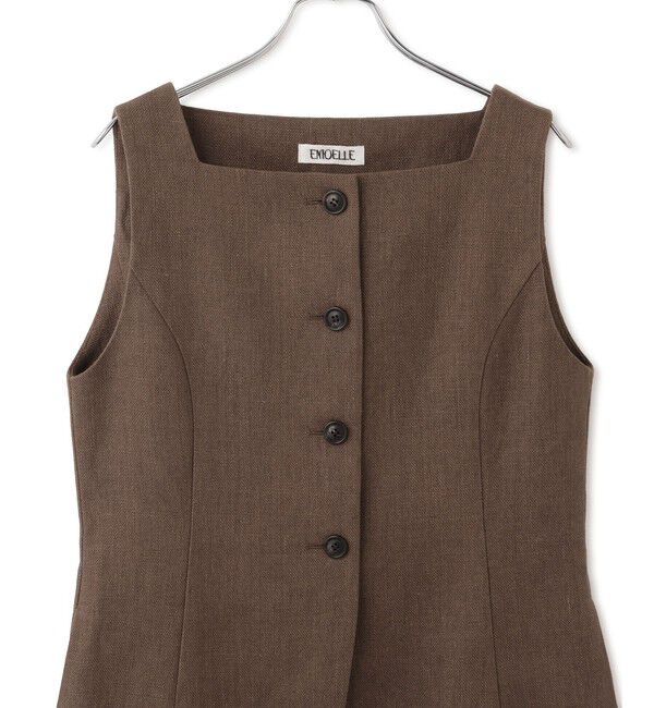 ADAM ET ROPE'「【EMOELLE】スクエアネックジレトップス」|ベスト・ジレ|