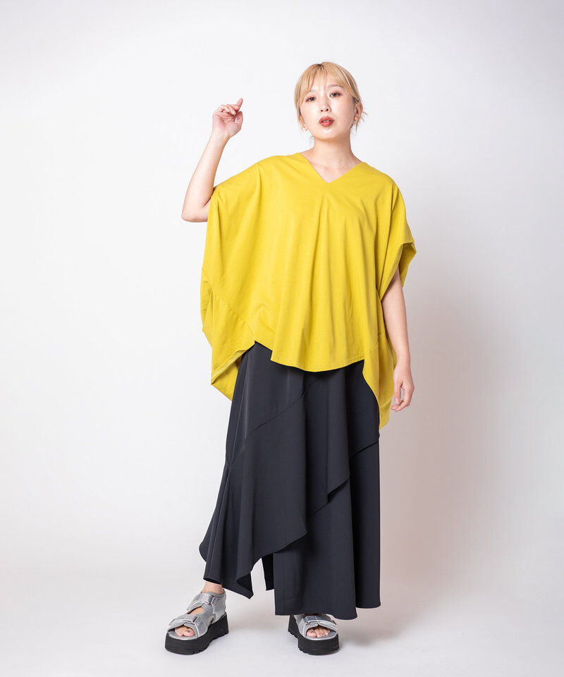  「Vネックサイドドレーププルオーバー」|Tシャツ・カットソー|